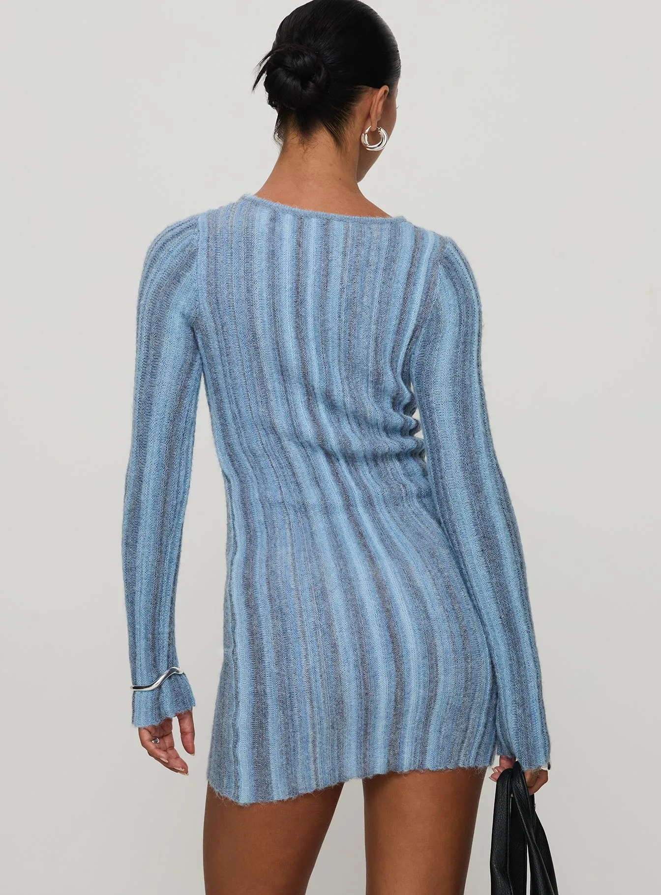 Postcodes Long Sleeve Mini Dress Blue