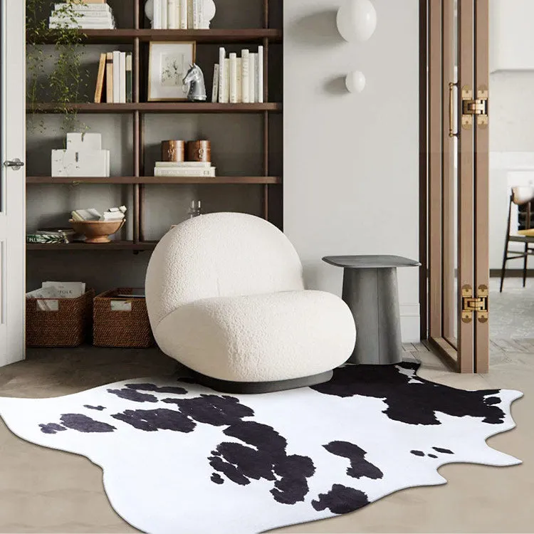 Premium White with Black Spots Faux Cowhide Rug