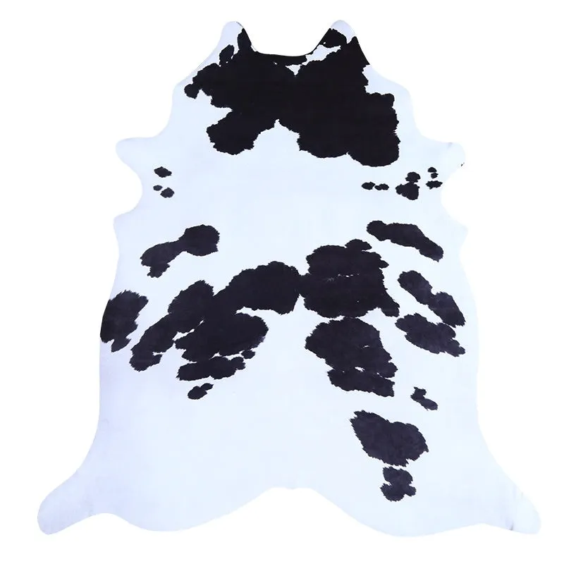 Premium White with Black Spots Faux Cowhide Rug