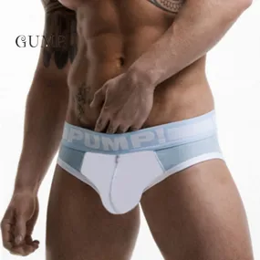 PU sexy men underwear designed low waist Penis Pouch Mens brief cotton briefs men's underpant man brand men shorts Sexy