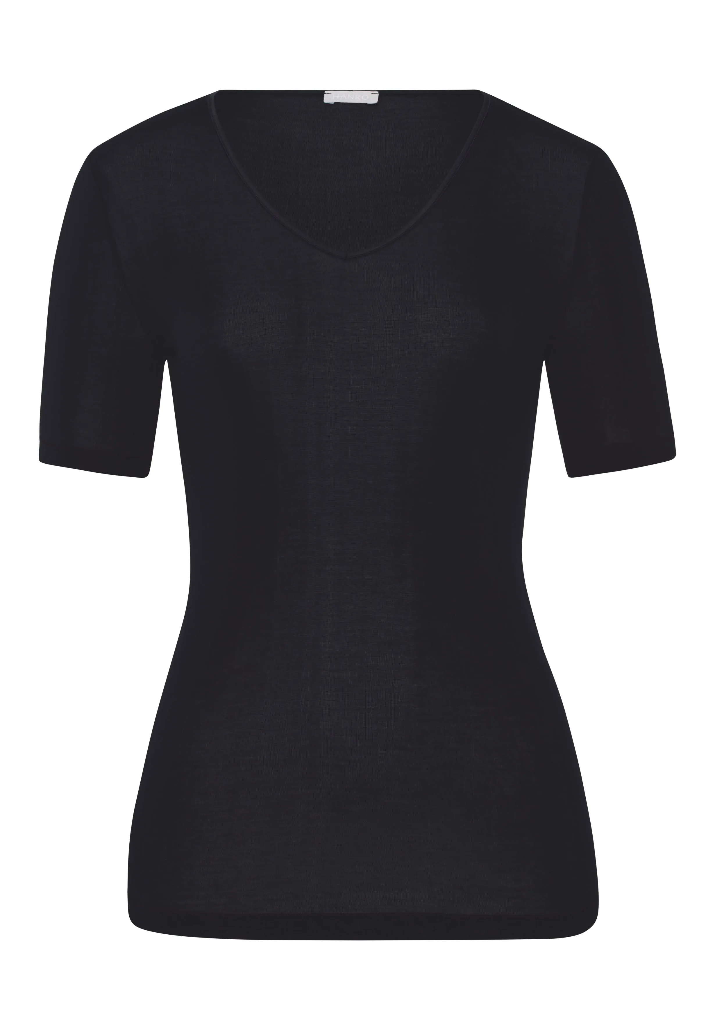 Pure Silk Fitted Silk V-Neck Top | Black 71718-019