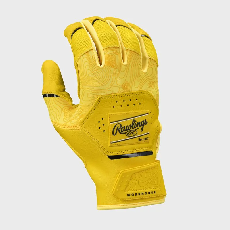 Rawlings Workhorse Batting Gloves | Adult | Yellow