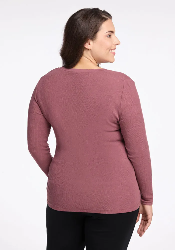 Reese Ribbed Henley - Wild Ginger