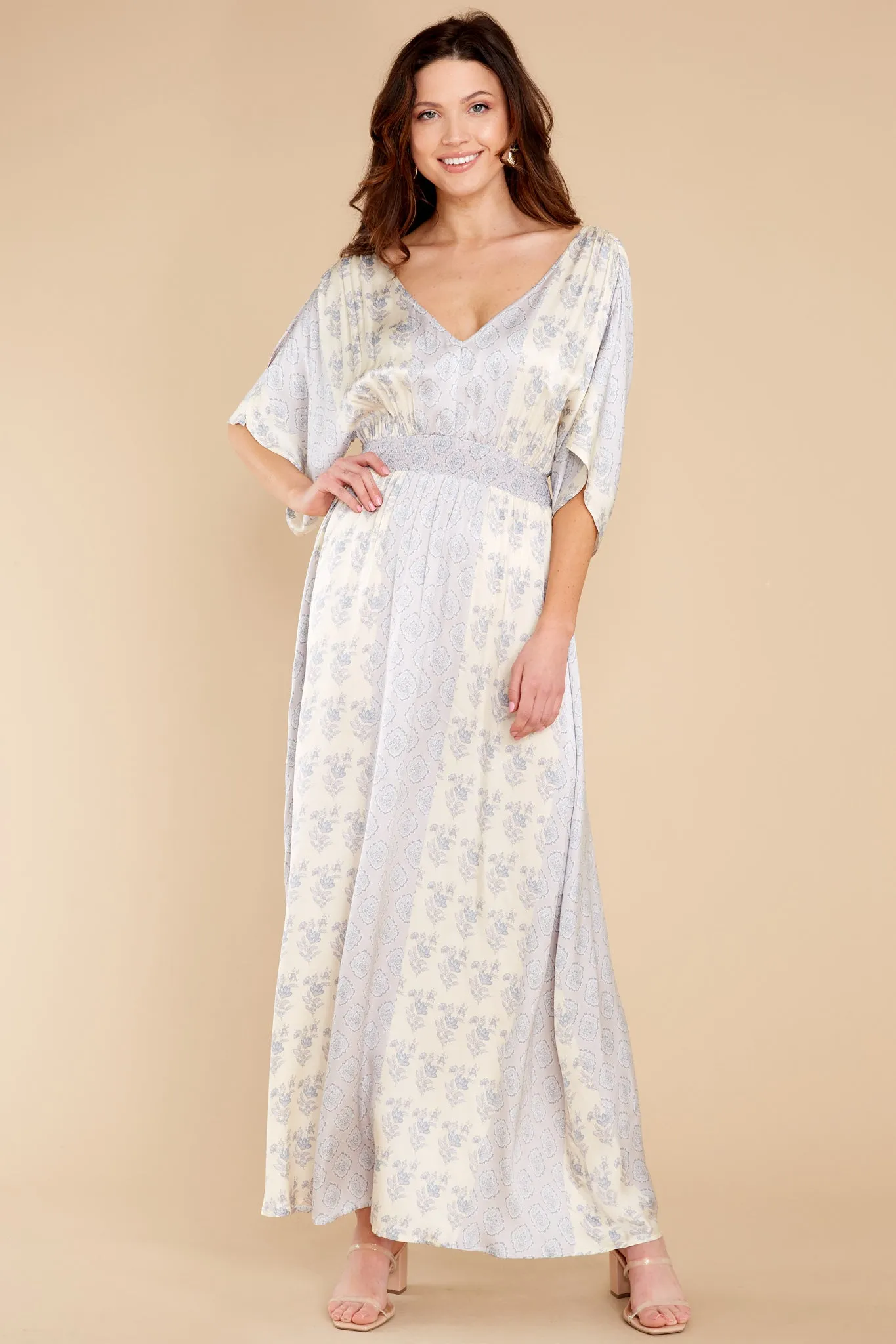 Relaxed Sophistication Grey Multi Print Maxi Dress