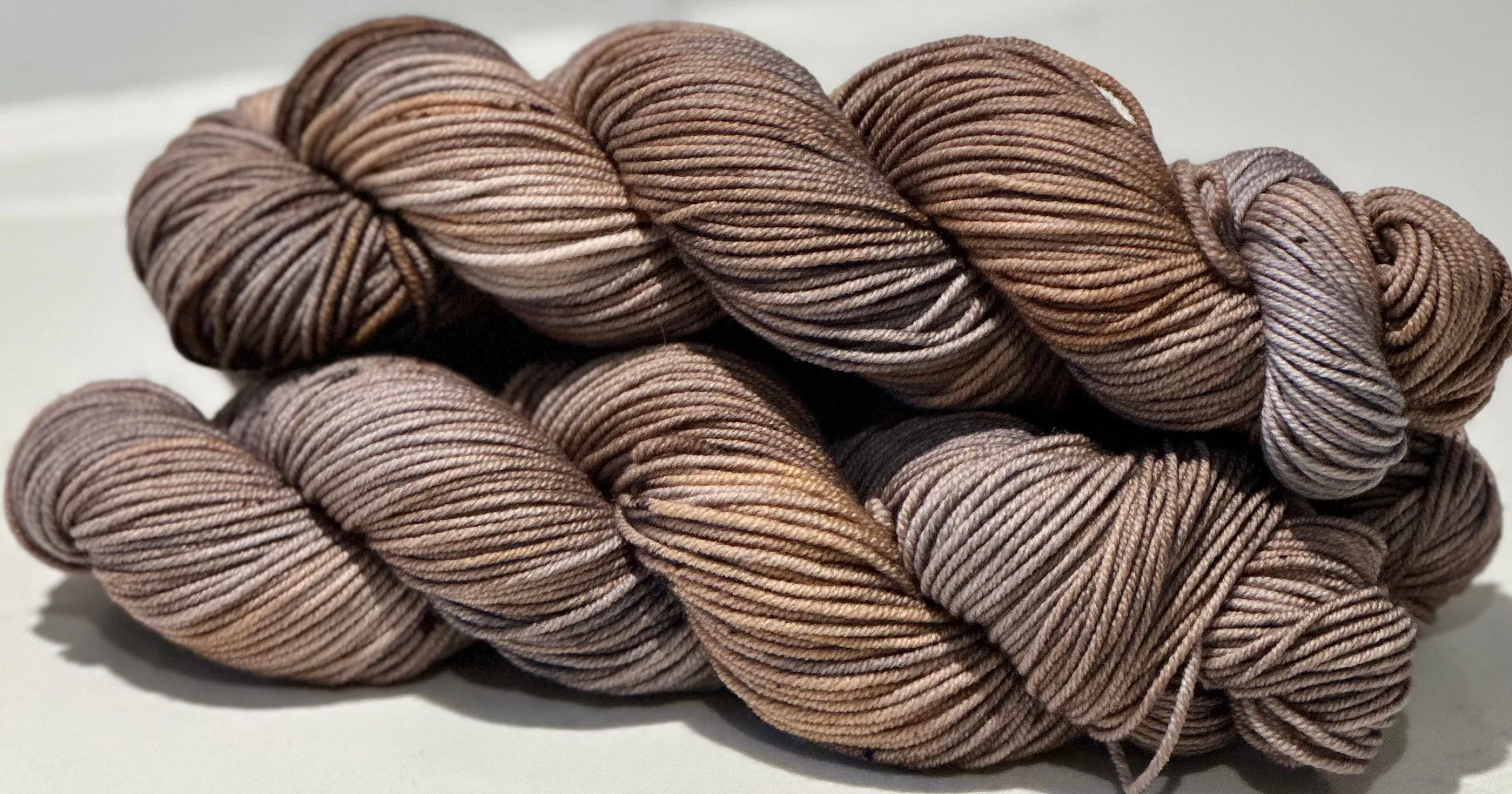 RESERVED for Marilee**Hand Dyed Yarn "Whippoorwill" Grey Brown Copper Silver Tan Caramel Beige Black Speckled Merino Worsted Superwash 218yds 100g