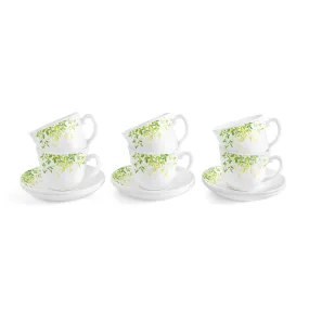 Royale Green Orchard 6 Pieces Costa Cup & Saucer