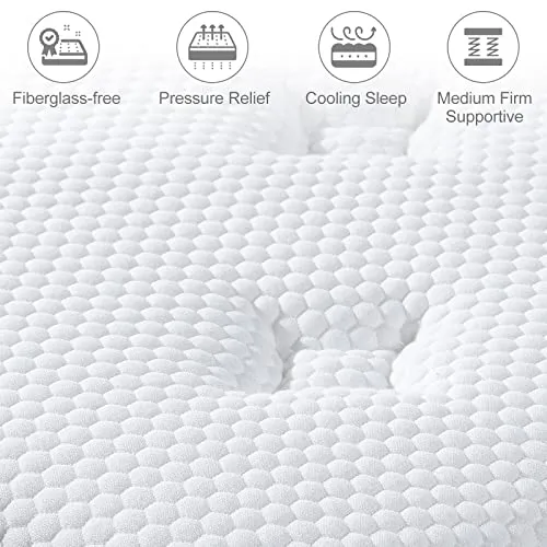 S SECRETLAND Queen Mattress, 14 inch Individually Wrapped Coils Innerspring Mattress, Pocket Spring Hybrid Mattresses with CertiPUR-US Certified Foam, Plush Yet Supportive