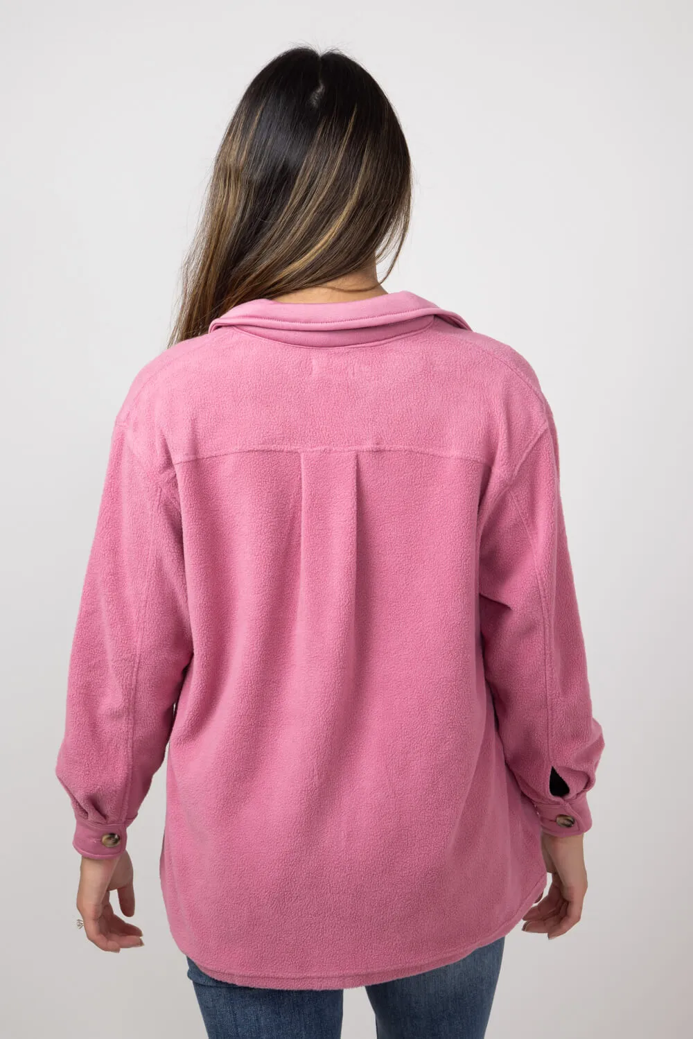 Simply Southern Solid Fleece Shacket for Women in Mauve | PP-0224-SHKT-FLC-MAUVE