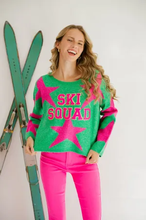 SKI SQUAD GREEN STAR SWEATER