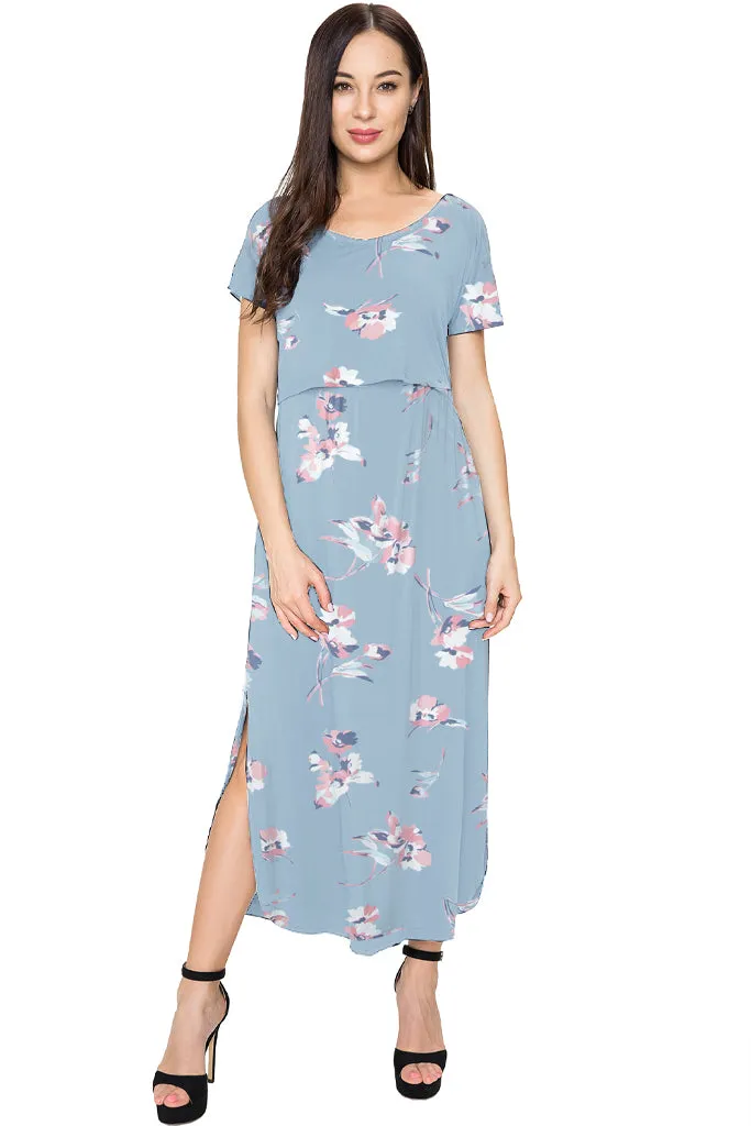 Smallshow Floral Nursing Maxi Dresses