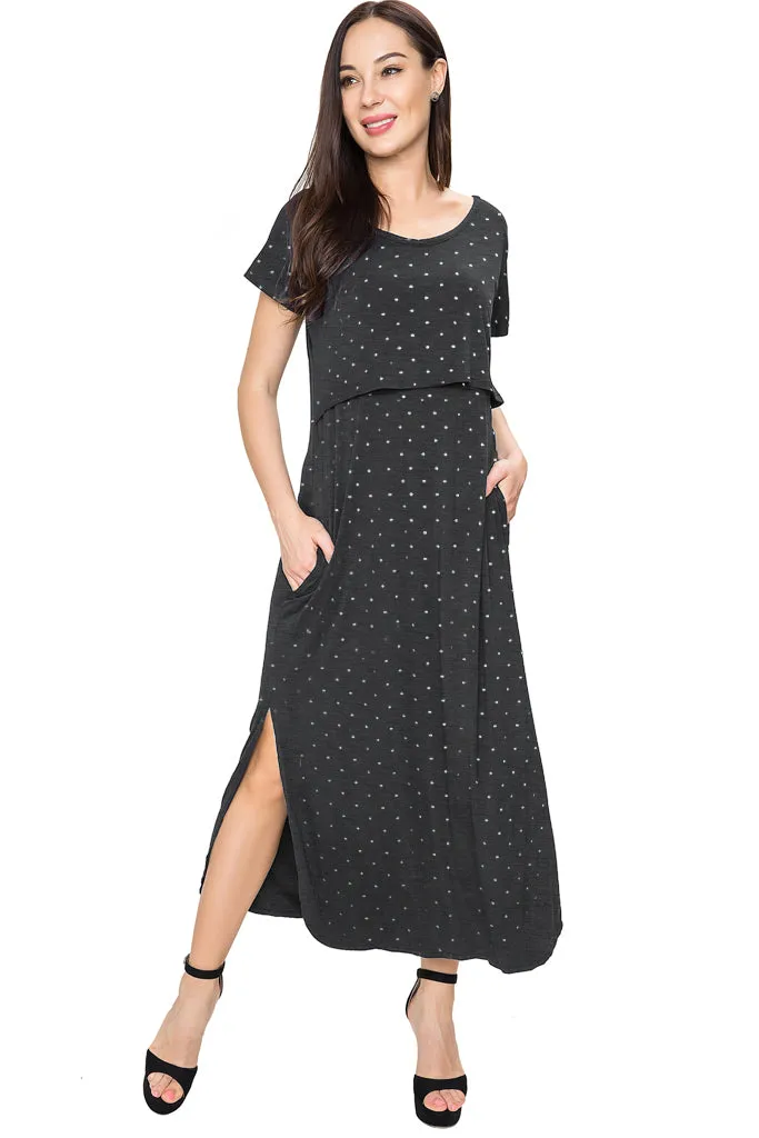 Smallshow Floral Nursing Maxi Dresses