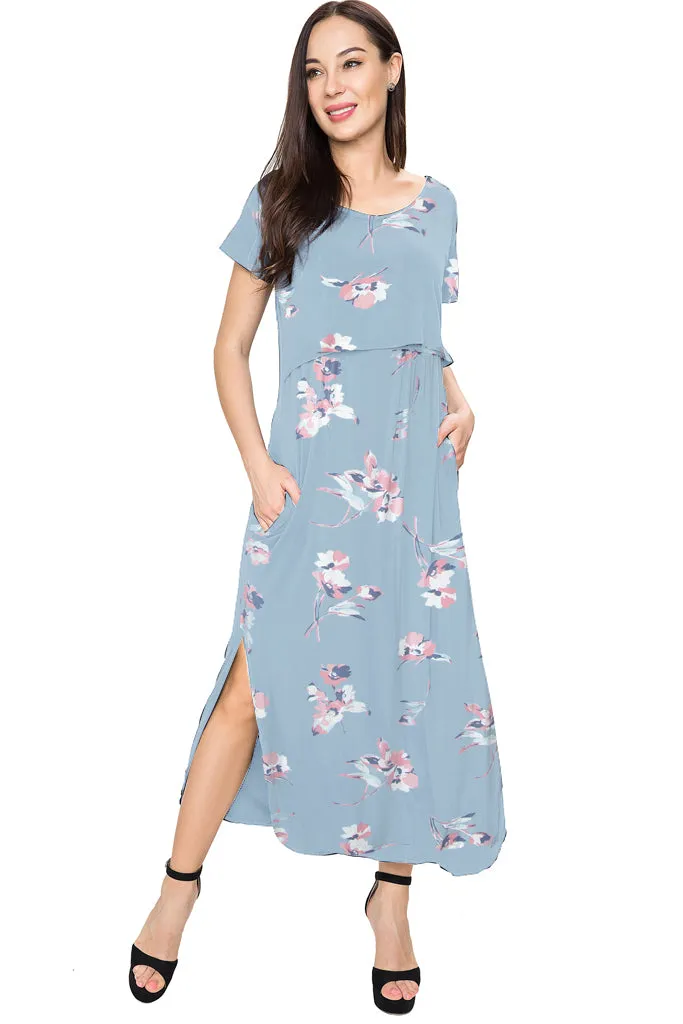 Smallshow Floral Nursing Maxi Dresses