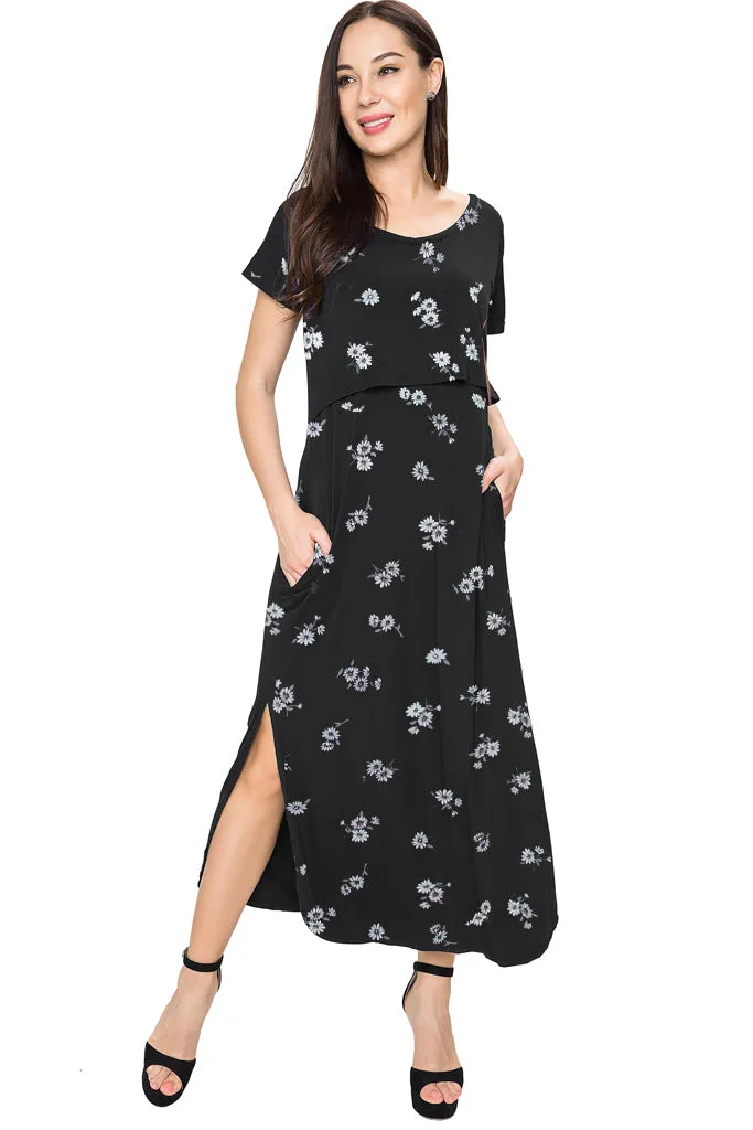 Smallshow Floral Nursing Maxi Dresses