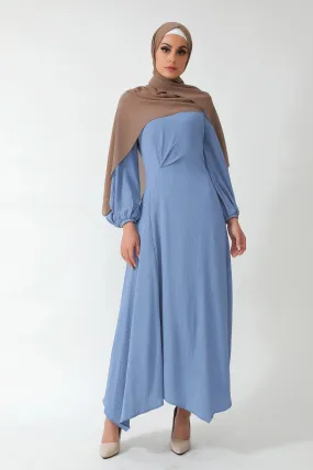 Something Blue Metallic Pinstripe Maxi Dress