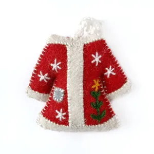 Sweater Ornament, Embroidered Wool