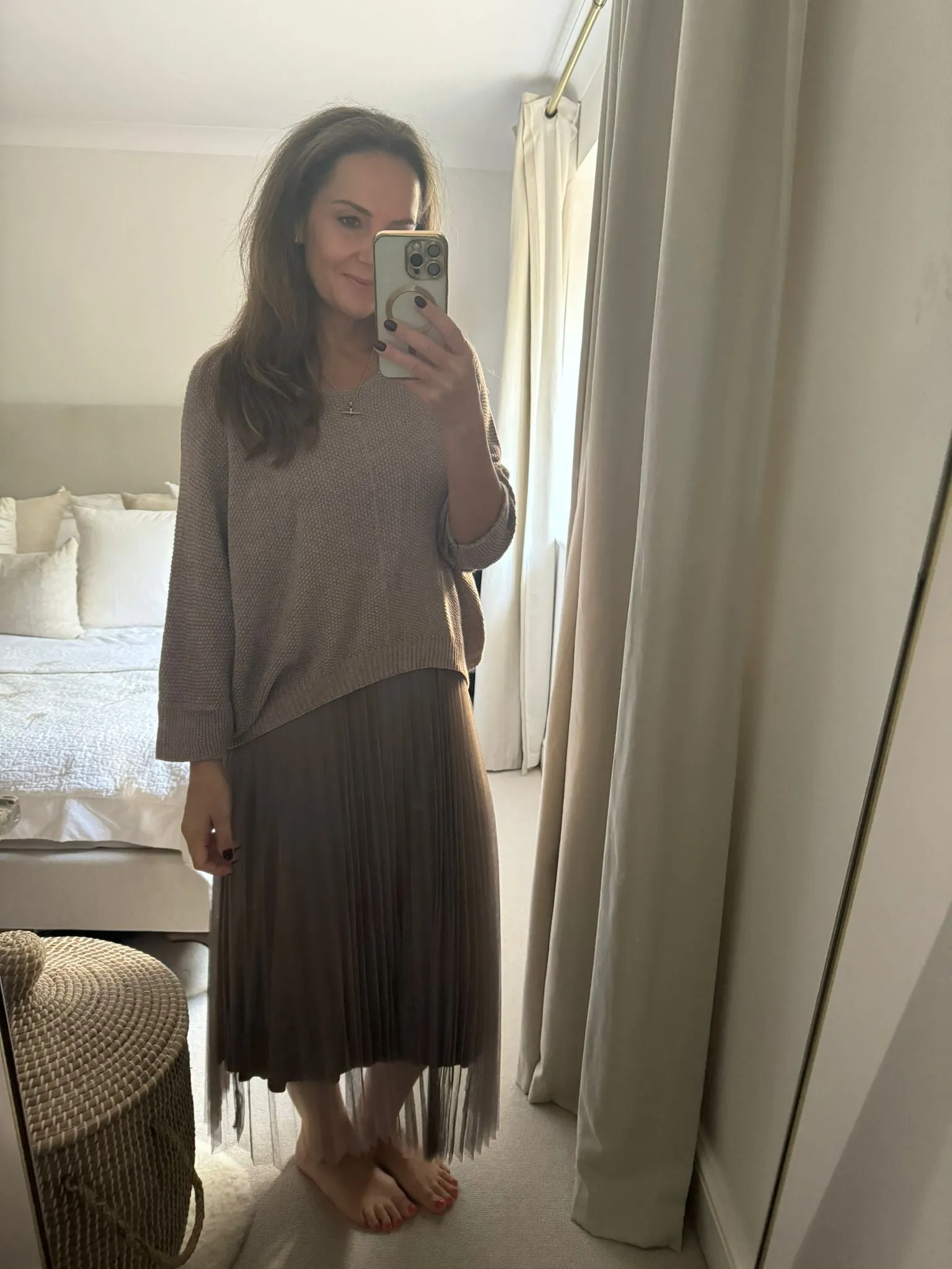 Taupe Vest Tulle Dress