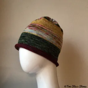 Variegated Merino Alpaca Knit Beanie