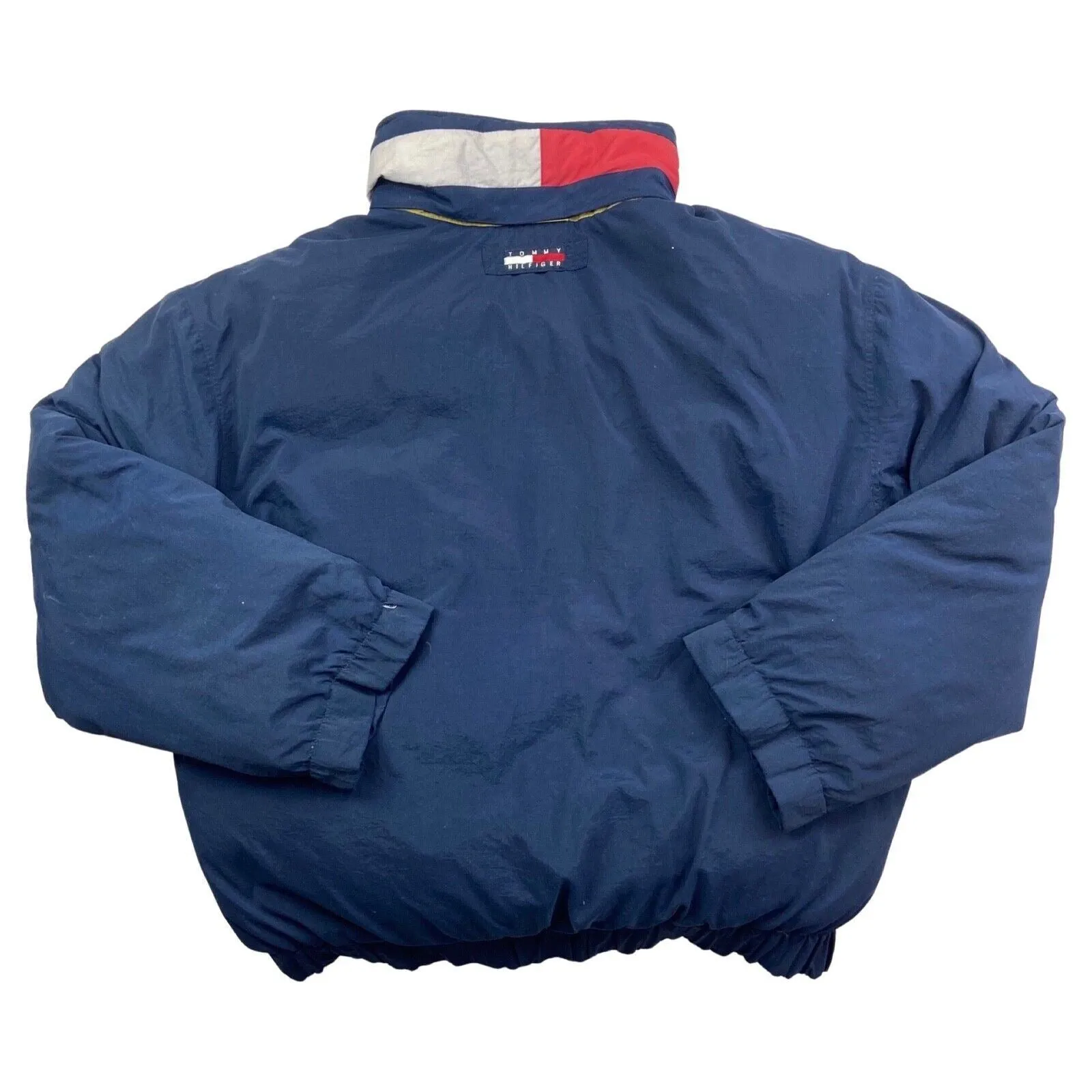 Vintage 00s 90s Navy Blue Tommy Hilfiger Down Padded Puffer Coat XL