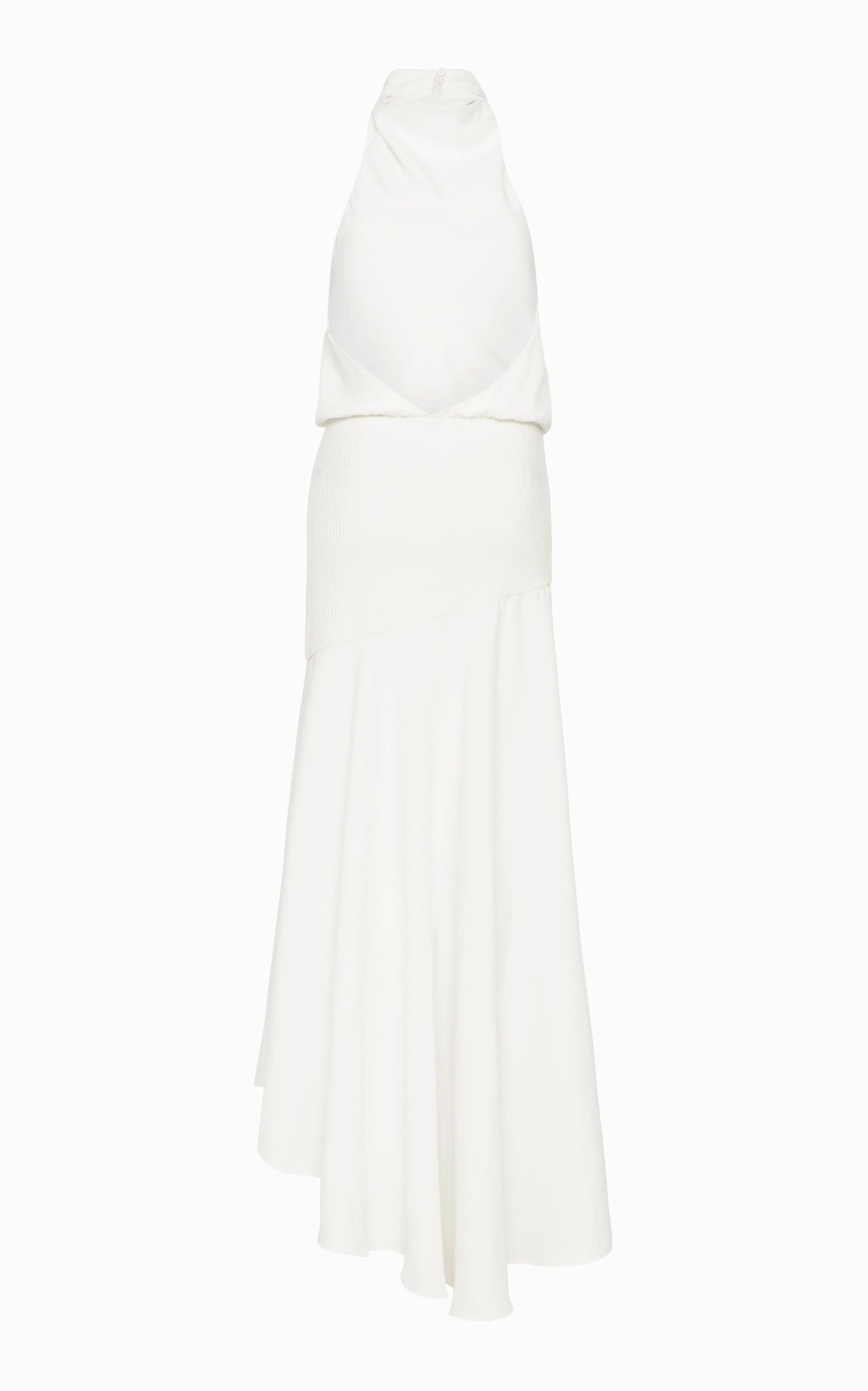 Volute Halter Maxi Dress | Ivory