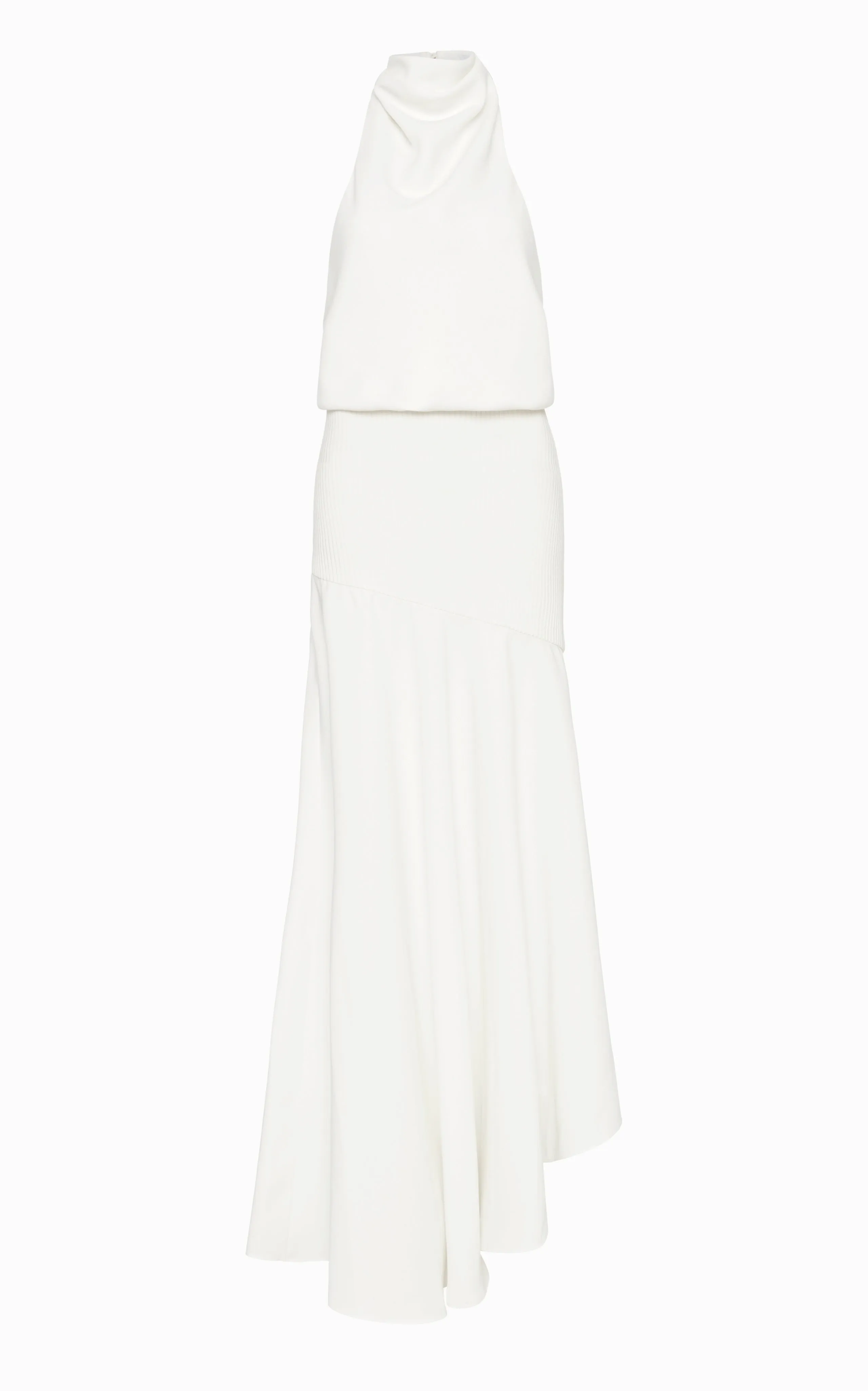 Volute Halter Maxi Dress | Ivory