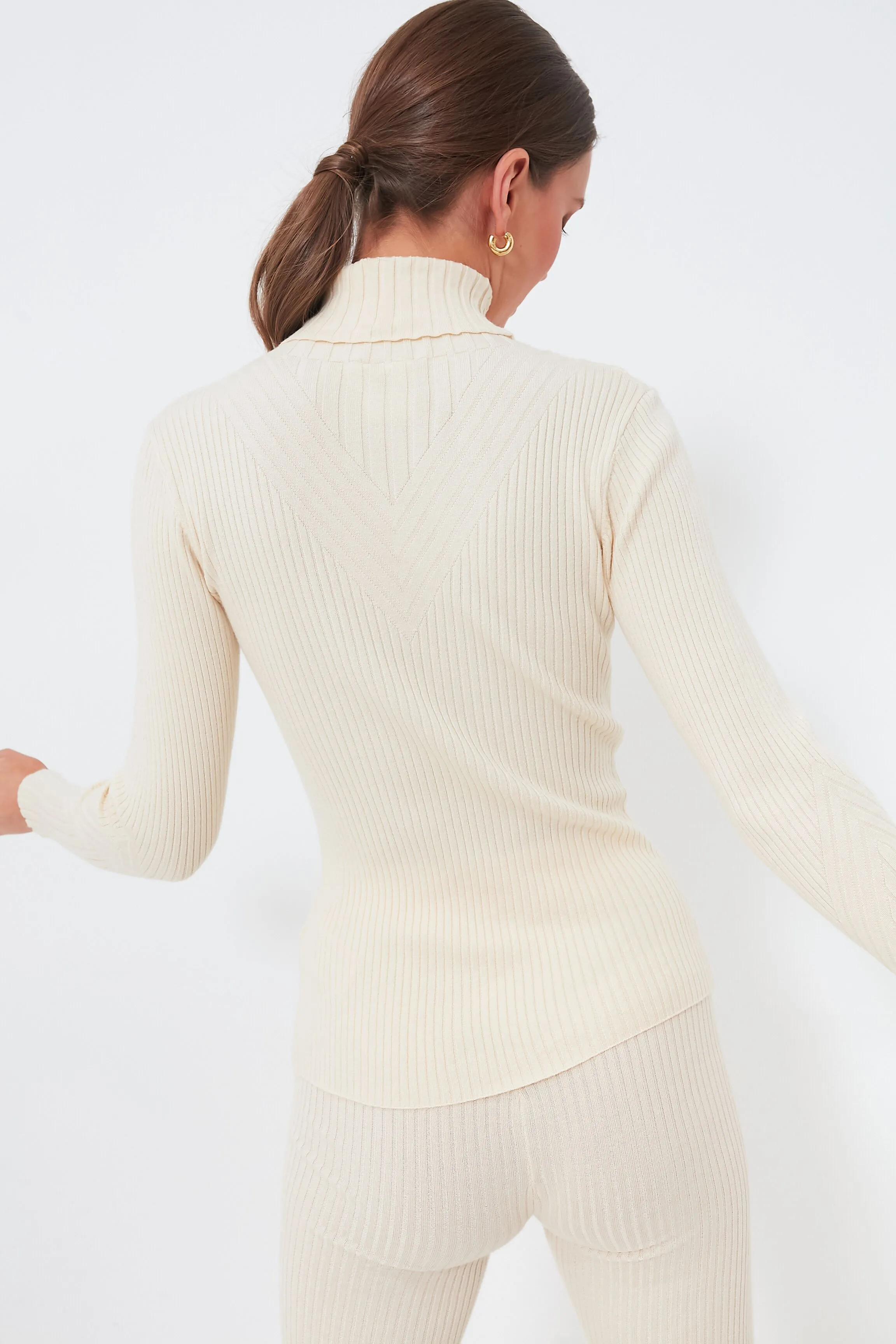 Whitecap Grey Esme Rib Roll Neck