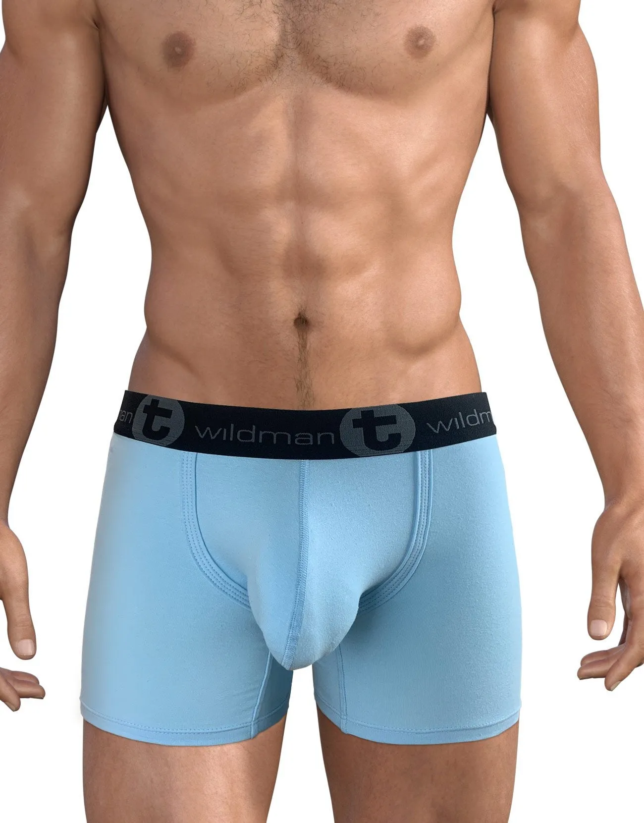 WildmanT Big Boy Pouch 5" Inseam Boxer Brief Light Blue