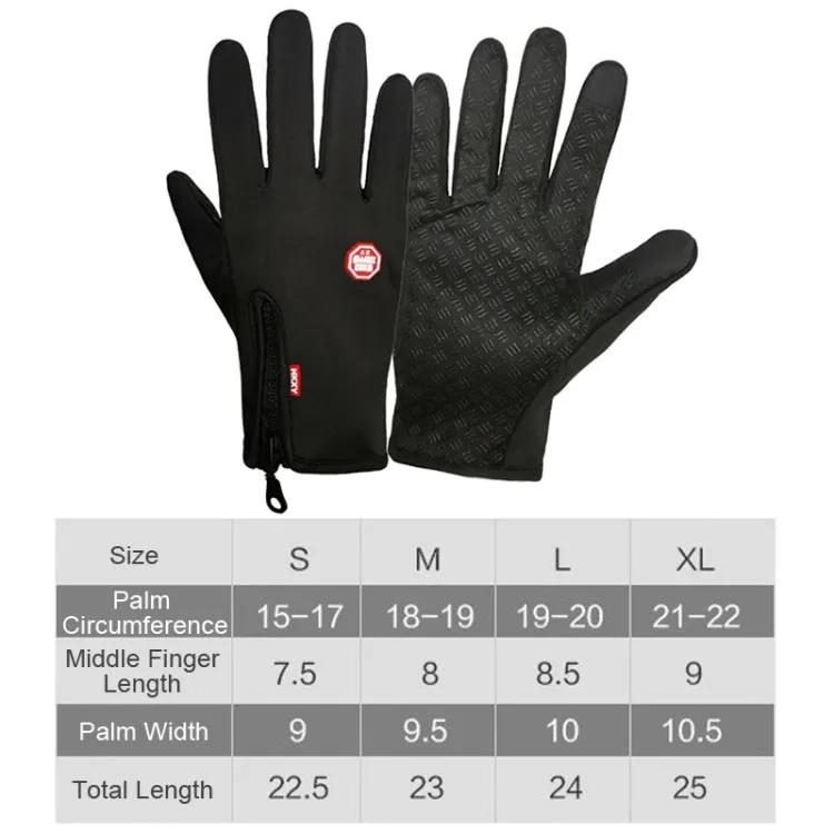 Winter Outdoor Riding Sports Waterproof Touch Screen Glove, Size: L(H041 Blue)