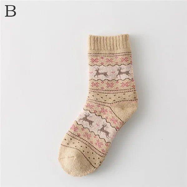 Women Socks Lady Christmas Gift Sock Winter Cute Wool 3D Ladies Crazy Sock Female Thermal Thicken Warm Animal Socks