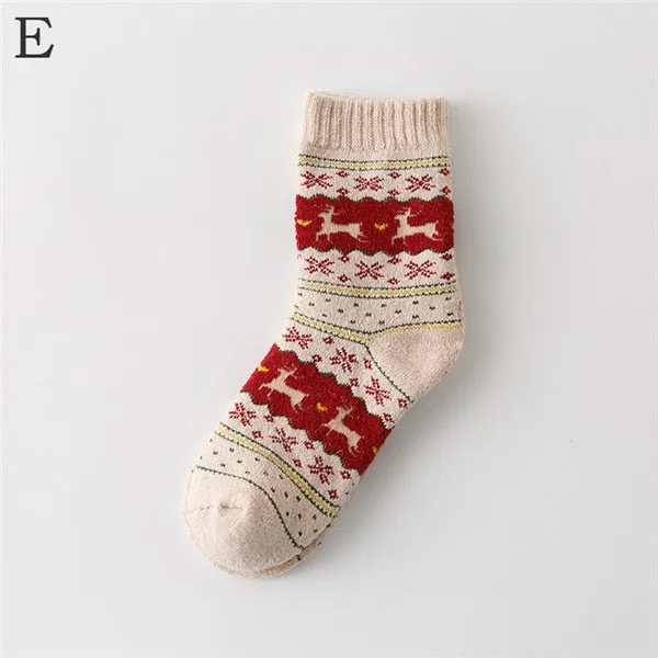 Women Socks Lady Christmas Gift Sock Winter Cute Wool 3D Ladies Crazy Sock Female Thermal Thicken Warm Animal Socks