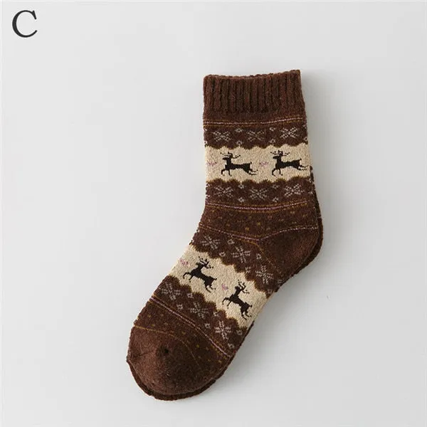 Women Socks Lady Christmas Gift Sock Winter Cute Wool 3D Ladies Crazy Sock Female Thermal Thicken Warm Animal Socks