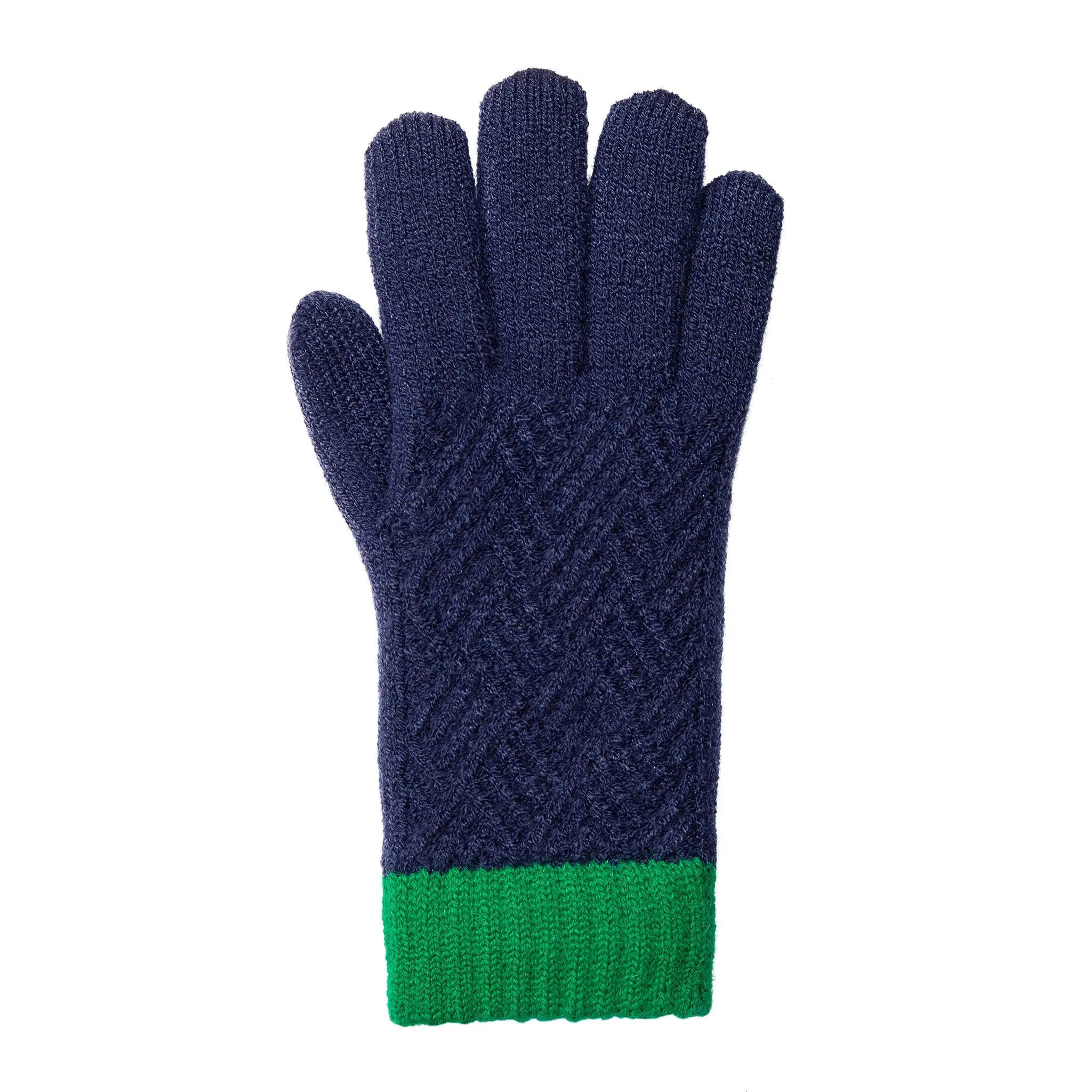 Women’s Patchwork Cable Knit Gloves