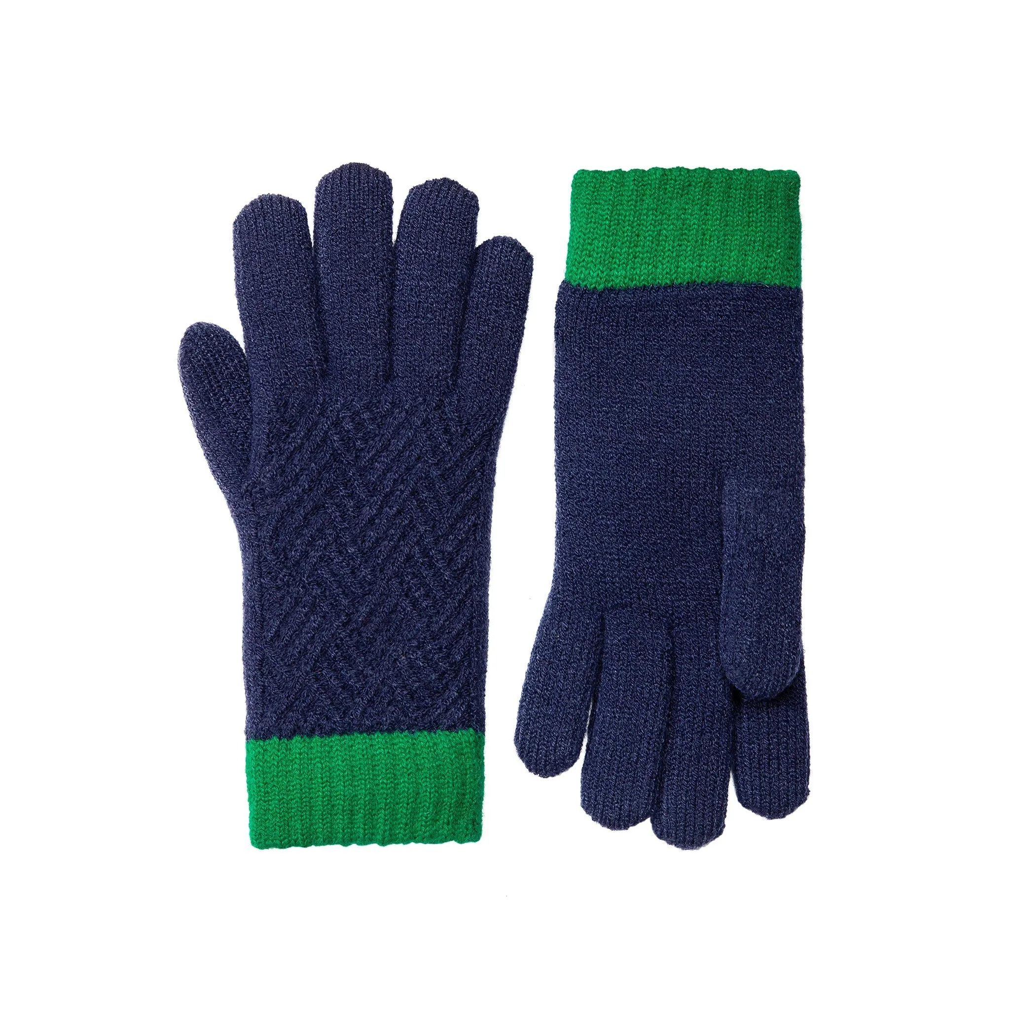 Women’s Patchwork Cable Knit Gloves