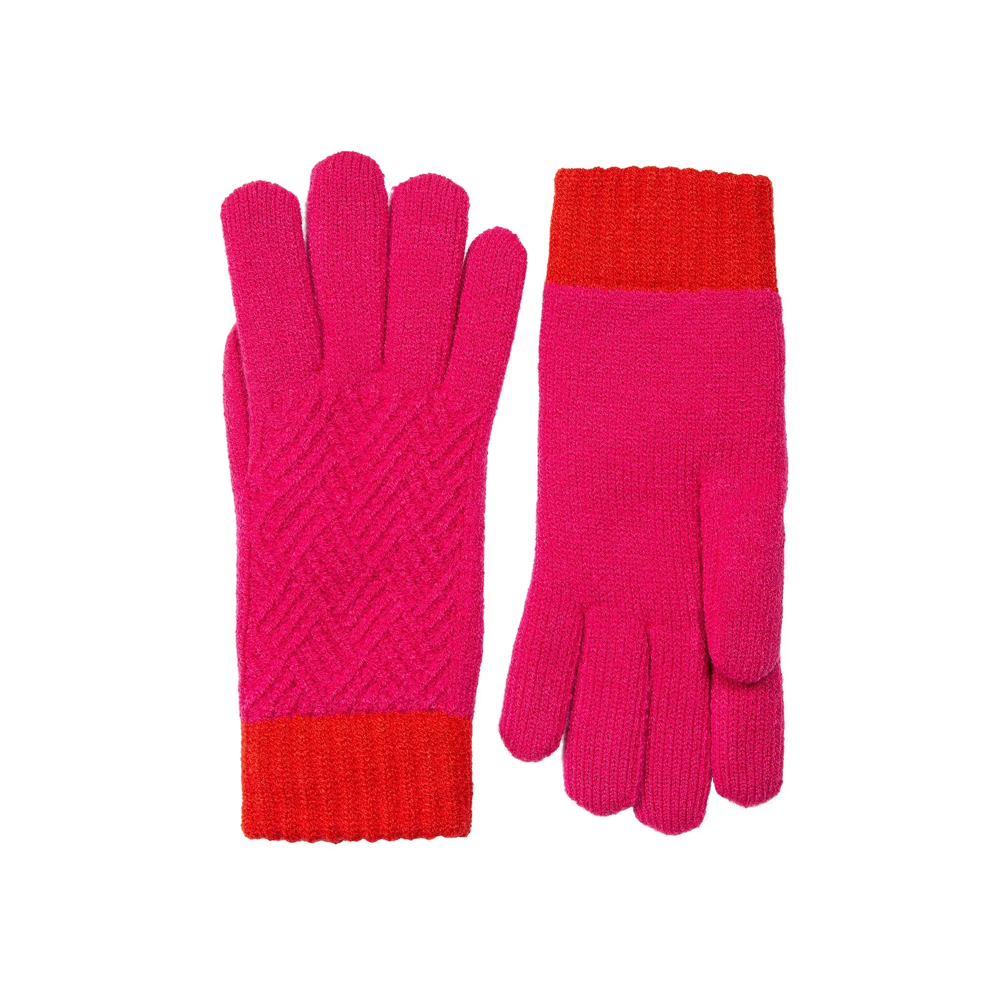 Women’s Patchwork Cable Knit Gloves