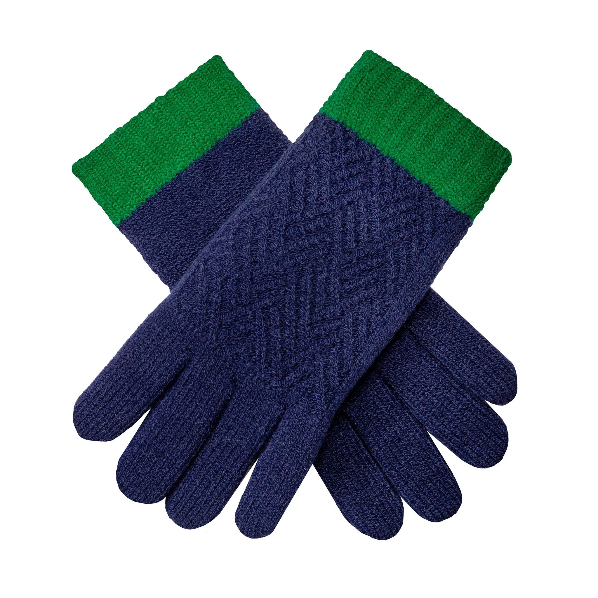 Women’s Patchwork Cable Knit Gloves