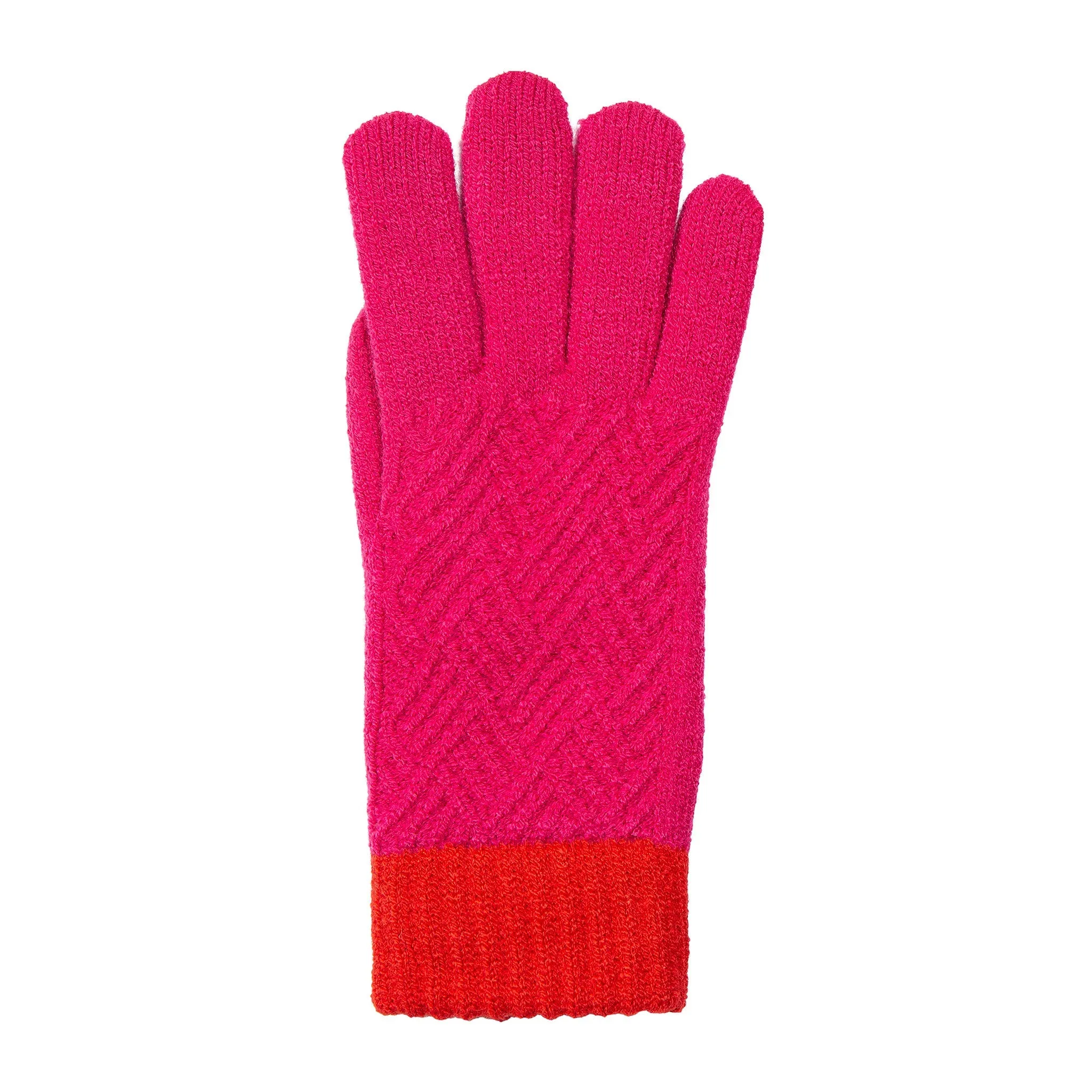 Women’s Patchwork Cable Knit Gloves