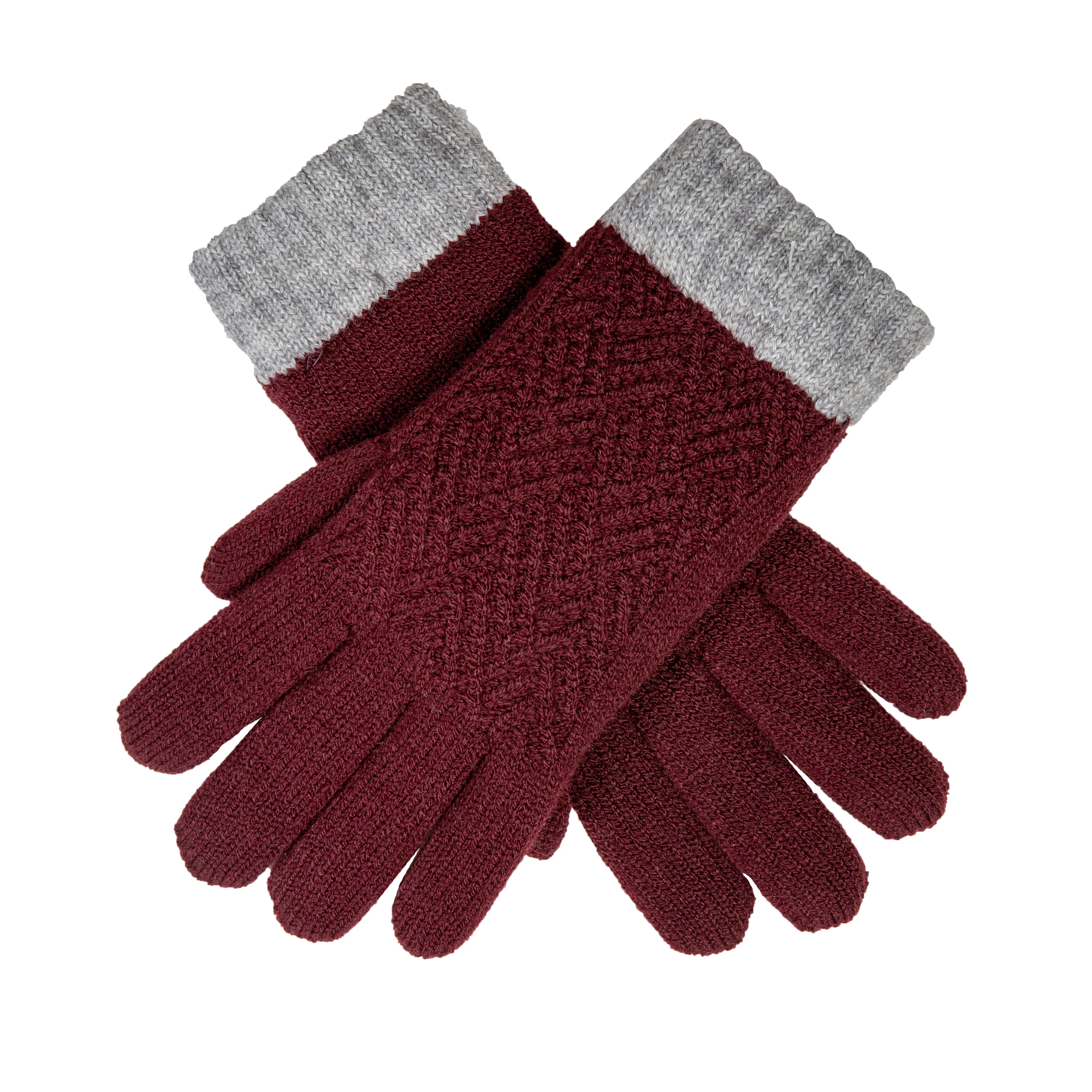 Women’s Patchwork Cable Knit Gloves