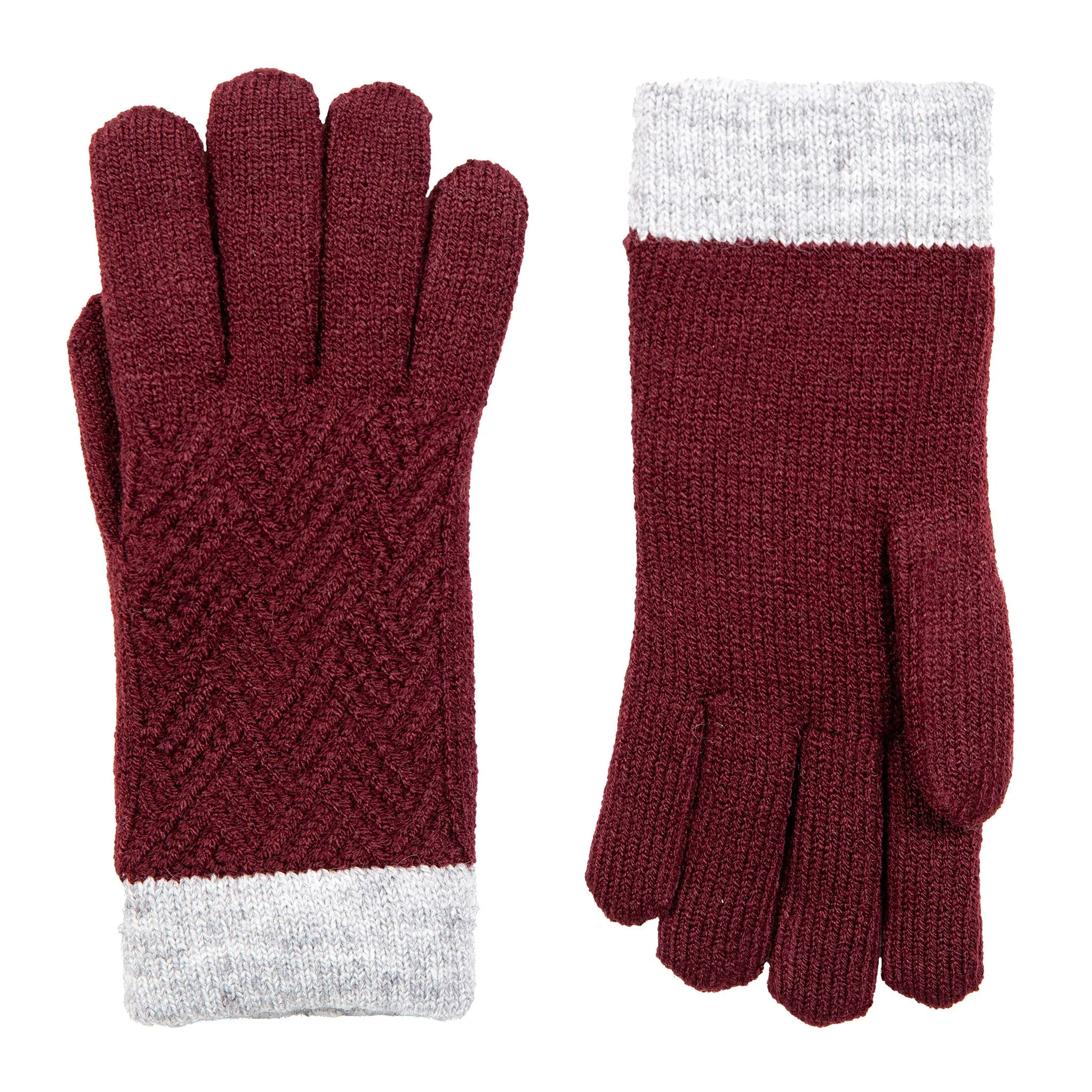 Women’s Patchwork Cable Knit Gloves