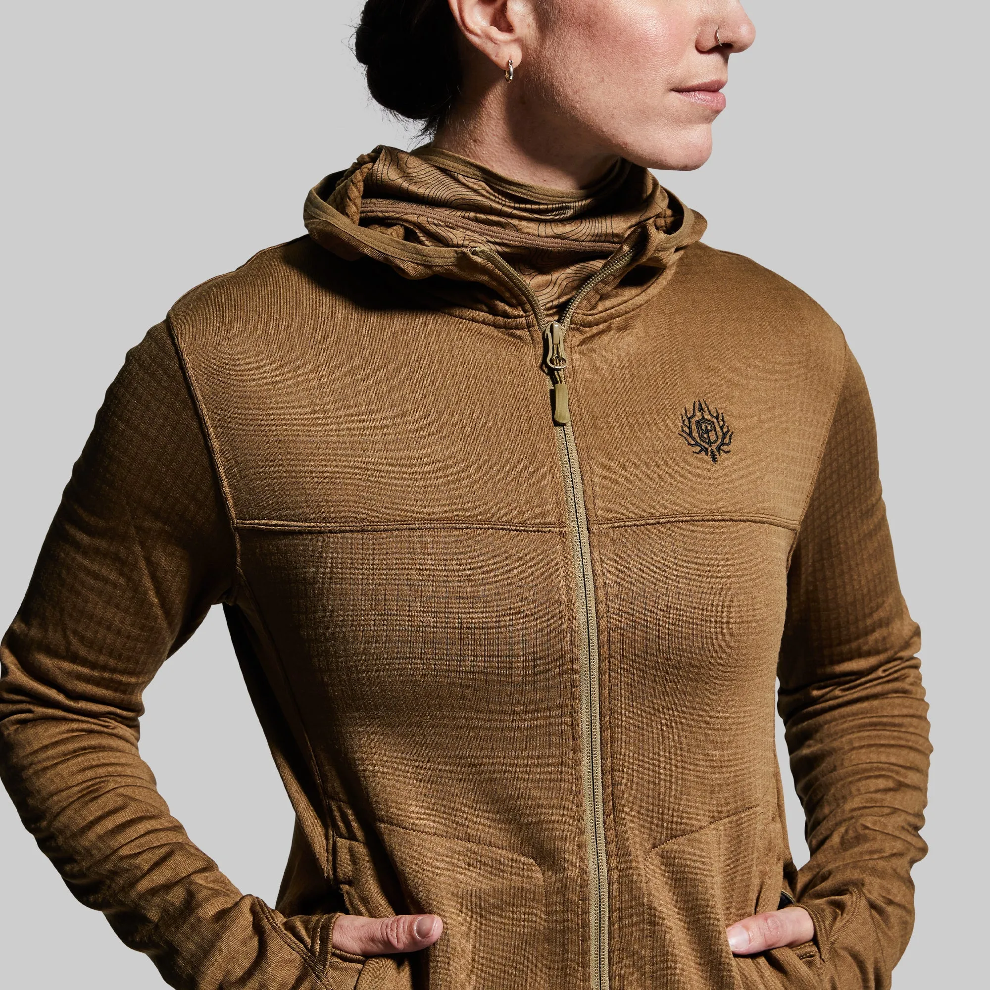 Women's Quiver Full Zip Hoodie (Coyote Brown)