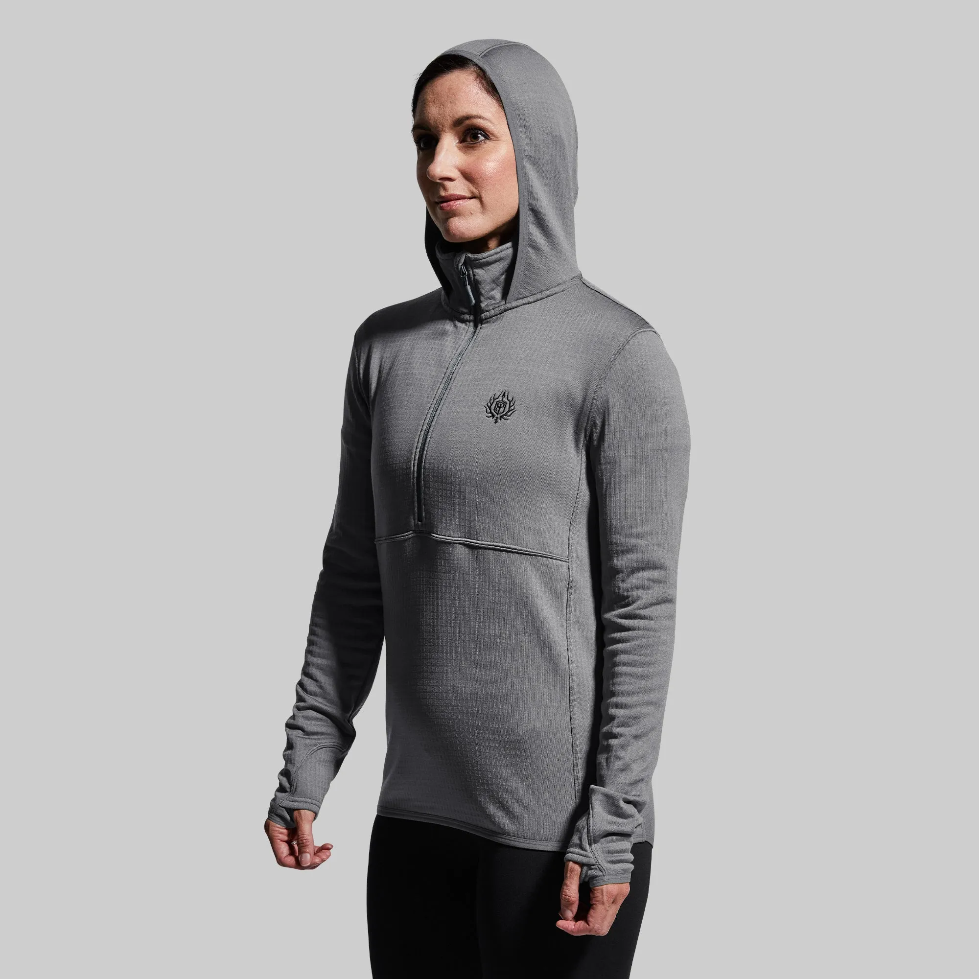 Women's Quiver Half Zip Hoodie (Wolf Grey)