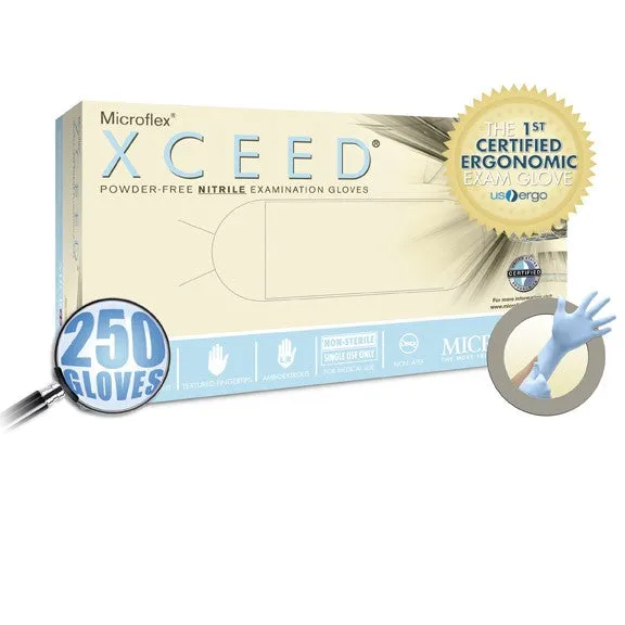 XC-310-S Microflex XCEED Powder Free Nitrile Gloves,Textured fingertips,S