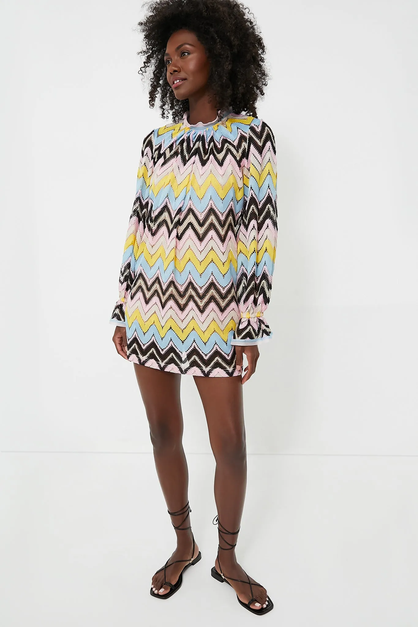 Yellow ZigZag Crochet Multi Dress