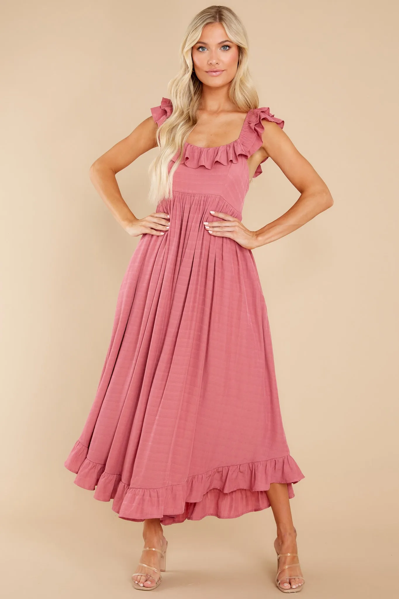 Your Dream Girl Rose Pink Midi Dress