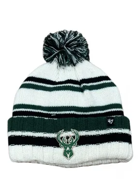 Youth '47 Brand Driftway Cuff Pom Milwaukee Bucks Knit Hat